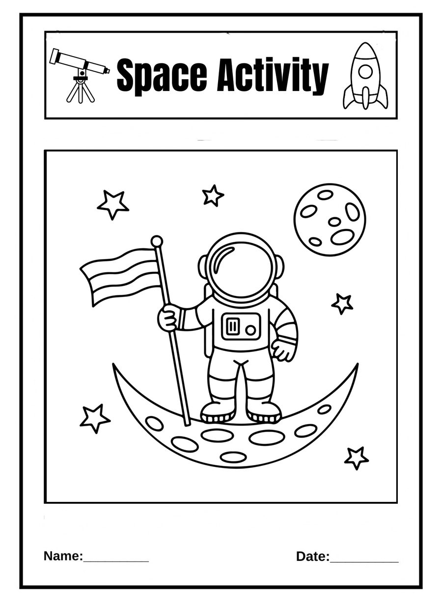 Space coloring page