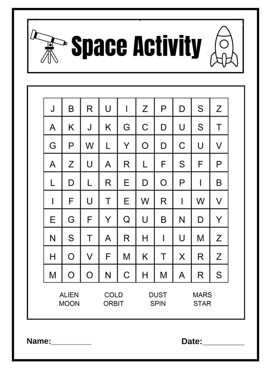 Space word search